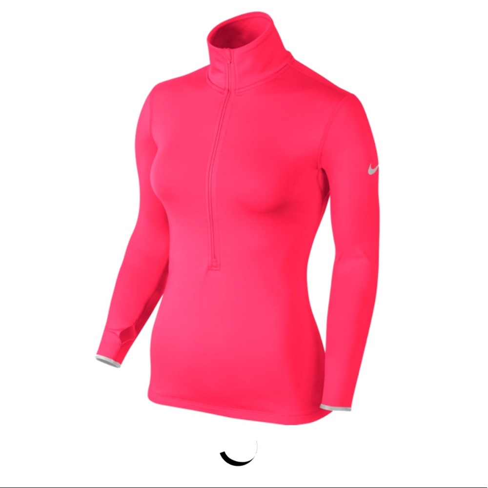 Nike Pro Dri-Fit Neon Pink Reflective Half Zip Run